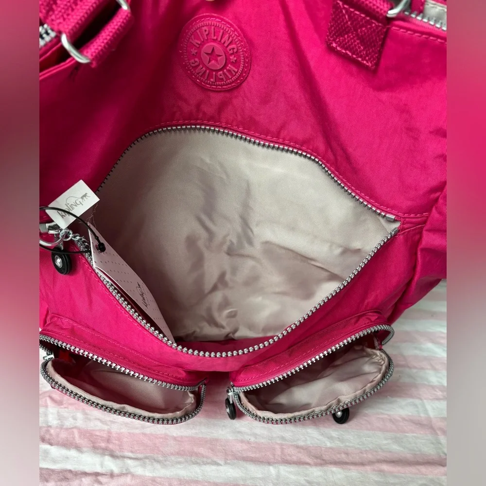 Kipling Elsie Convertible Crossbody Bag Clutch TM5429 Blomingrse Pink 14x15” NWT